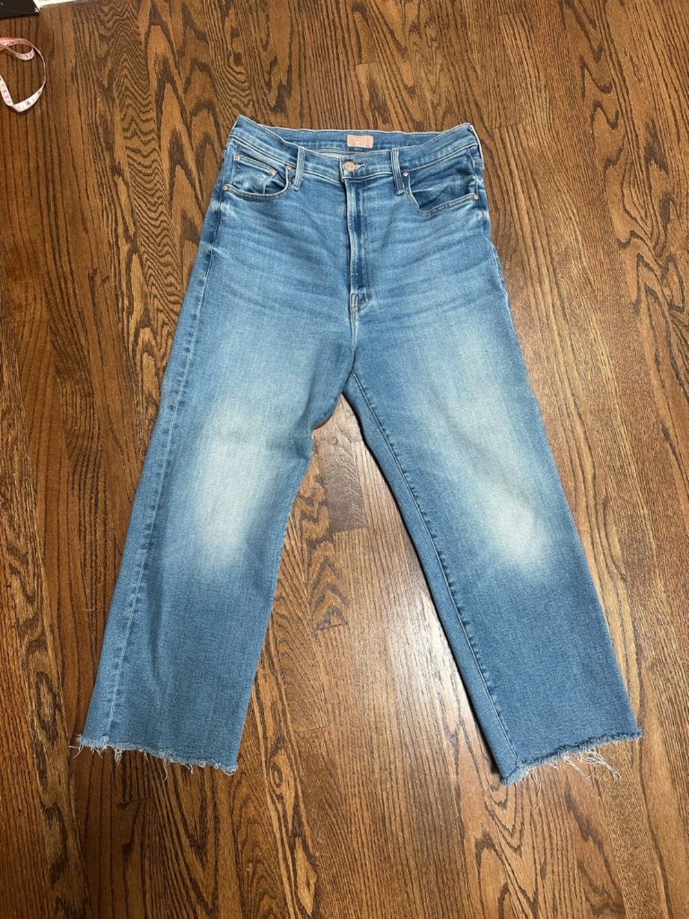 MOTHER Light Blue High-Rise Cropped Jeans
